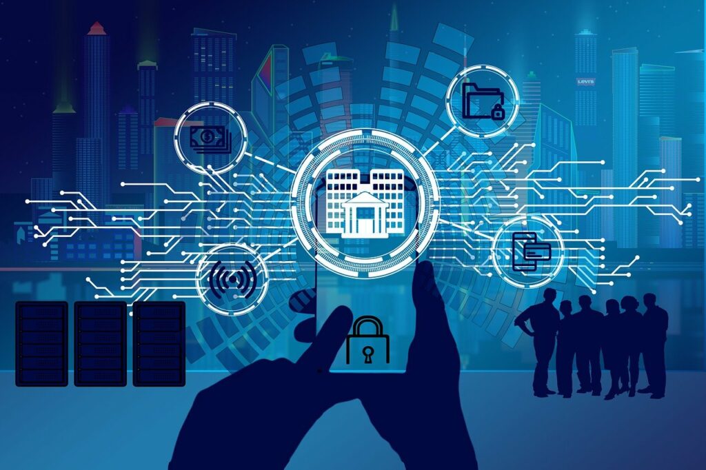 Digital banking and fintech conceptual illustration